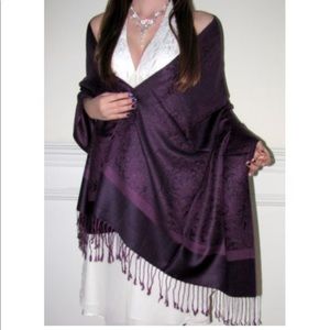 Deep Purple Paisley Pashmina